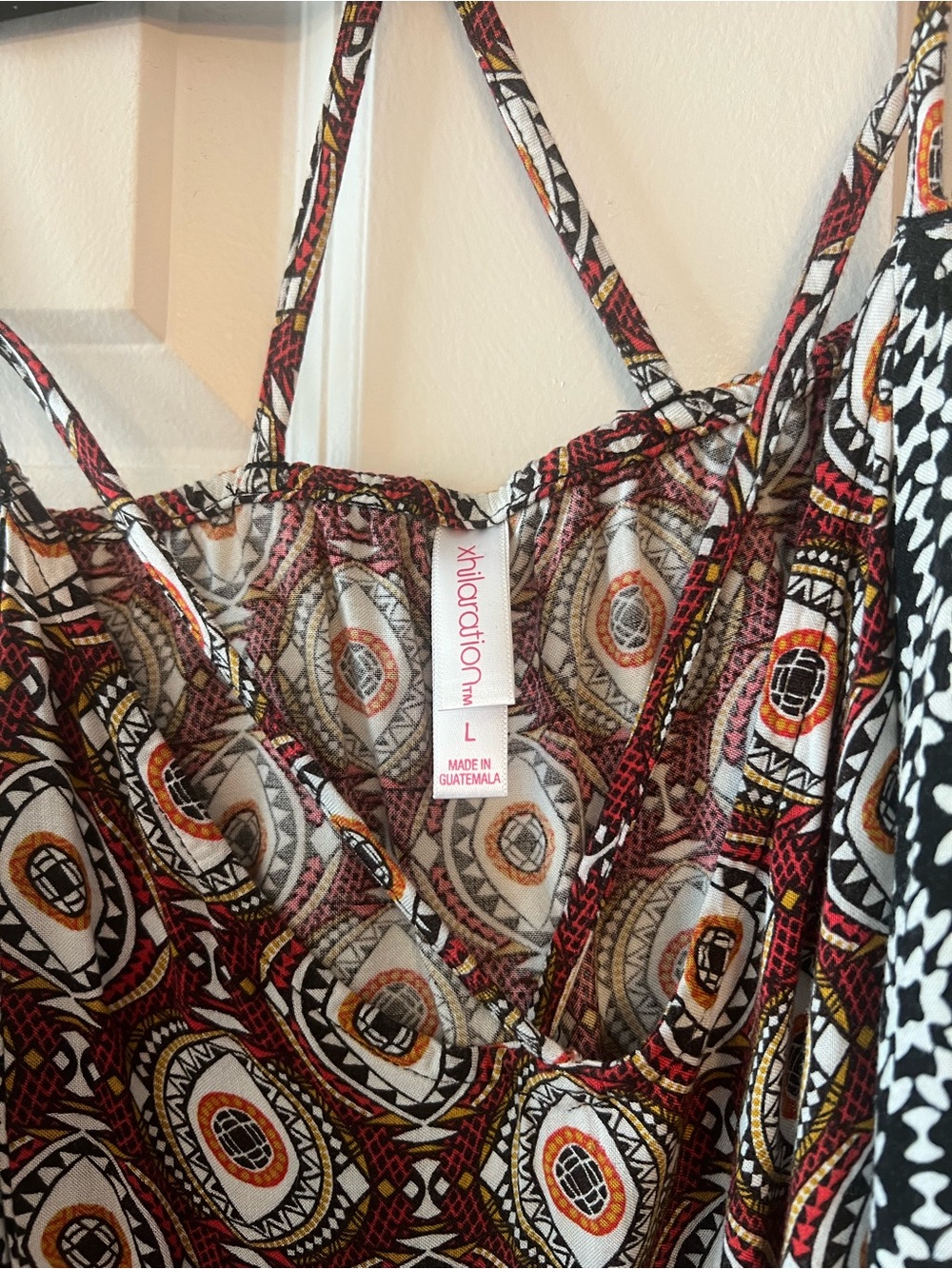 Xhilaration Mixed-Print Strappy Mini Dress in Rust and Black - Picture 4 of 4